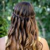 Diagonal Waterfall Braid In Half Up Bridal Hairstyles (Photo 9 of 25)