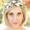 Flower Tiara With Short Wavy Hair For Brides (Photo 14 of 25)