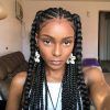 Thick Plaits And Narrow Cornrows Hairstyles (Photo 10 of 25)