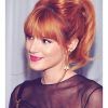 Ginger Highlights Ponytail Hairstyles With Side Bangs (Photo 9 of 25)