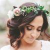 Flower Tiara With Short Wavy Hair For Brides (Photo 1 of 25)