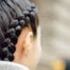 Thin Double Braids With Bold Bow (Photo 8 of 15)