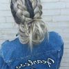 Blonde Ponytails With Double Braid (Photo 23 of 25)