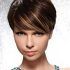 Short Side Swept Pixie Haircuts with Caramel Highlights
