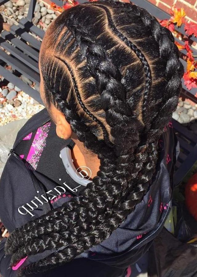 25 Best Thick Plaits and Narrow Cornrows Hairstyles