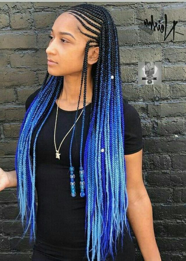 2024 Best of Blue and Black Cornrows Braid Hairstyles
