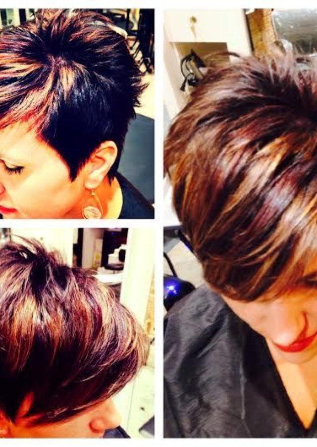 25 Best Ideas Short Crop Hairstyles with Colorful Highlights