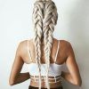 Blonde Ponytails With Double Braid (Photo 22 of 25)