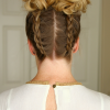 Upside Down Braids With Double Buns (Photo 5 of 15)