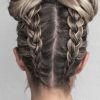 Upside Down Braids With Double Buns (Photo 1 of 15)