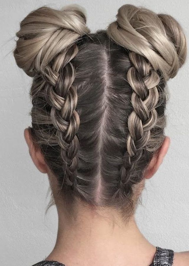 15 Best Upside Down Braids with Double Buns