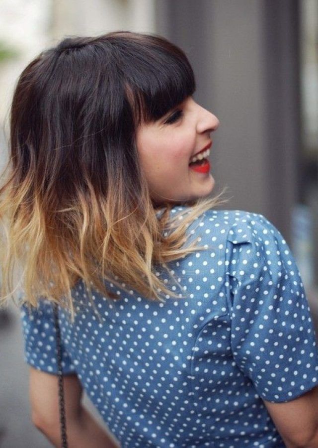 18 Best Collection of Dip-dye Medium Layered Hair with Bangs