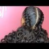 Asymmetrical Braids With Curly Pony (Photo 5 of 15)