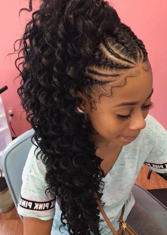 25 Best Ideas Pony Hairstyles with Curled Bangs and Cornrows