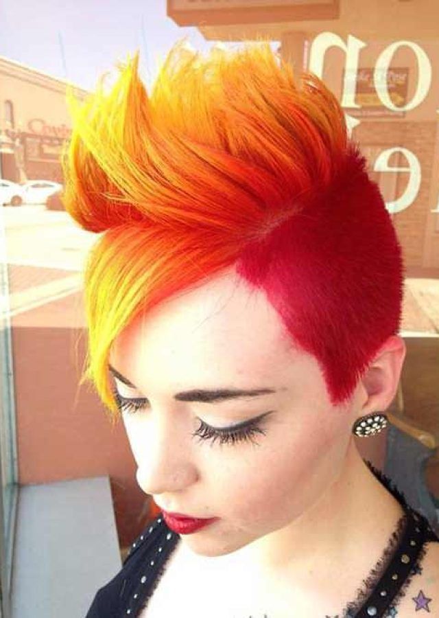 2024 Latest Hot Pink Fire Mohawk Hairstyles