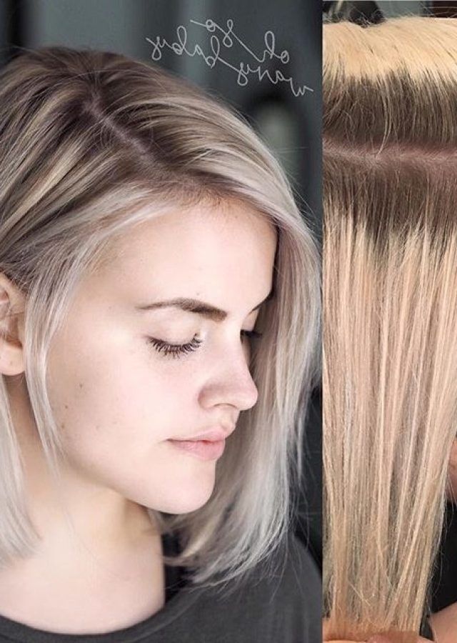 2024 Popular Sleek Blonde Hairstyles with Grown Out Roots