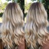 Creamy Blonde Waves With Bangs (Photo 4 of 25)