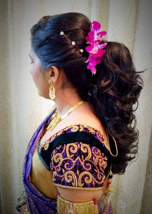  Best 15+ of Wedding Reception Hairstyles for Saree