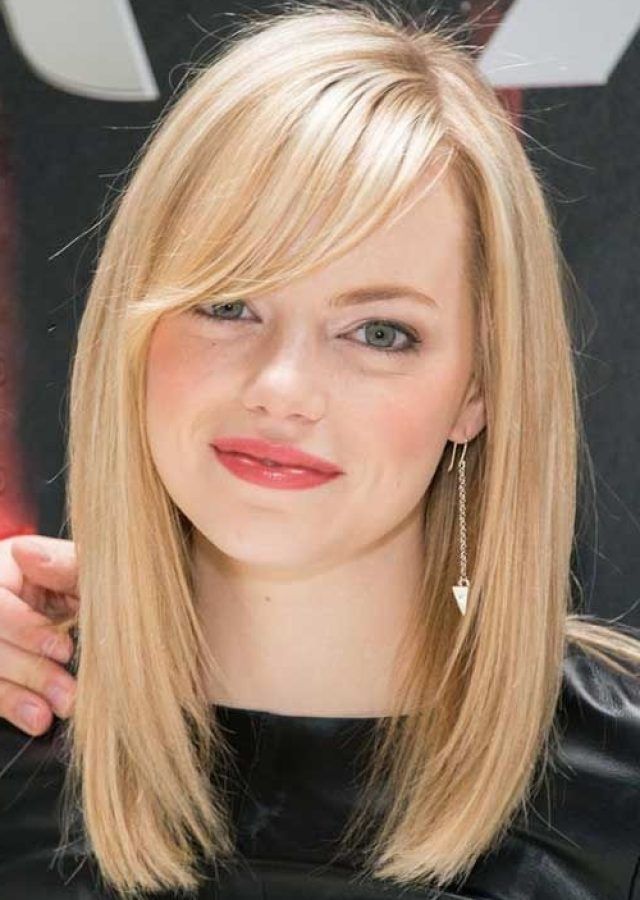 25 Best Collection of Blonde Lob Hairstyles with Sweeping Bangs
