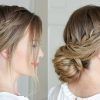 Low Braided Bun With A Side Braid (Photo 2 of 25)