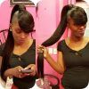 Sleek Pony Hairstyles With Thick Side Bangs (Photo 21 of 25)
