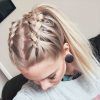 Blonde Ponytails With Double Braid (Photo 6 of 25)