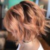 Peach Wavy Stacked Hairstyles For Short Hair (Photo 1 of 25)