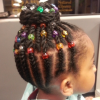 Cornrows With Artistic Beaded Twisted Bun (Photo 5 of 15)