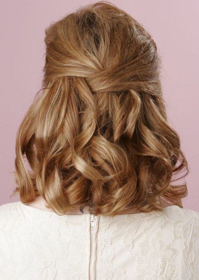 15 Best Collection of Half Up Half Down Wedding Hairstyles for Medium Length Hair