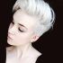 Flipped Up Platinum Blonde Pixie Haircuts