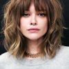Tousled Shoulder Length Layered Hair With Bangs (Photo 10 of 18)