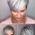 Silver Pixie Haircuts with Side Swept Bangs