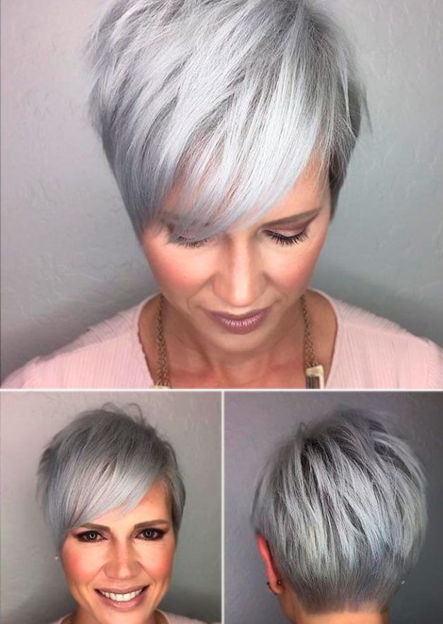 25 Photos Silver Pixie Haircuts with Side Swept Bangs