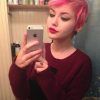 Wavy Asymmetrical Pixie Haircuts With Pastel Red (Photo 9 of 26)