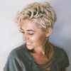 Blonde Pixie Haircuts With Curly Bangs (Photo 8 of 25)