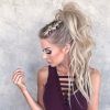Long Blond Ponytail Hairstyles With Bump And Sparkling Clip (Photo 19 of 25)