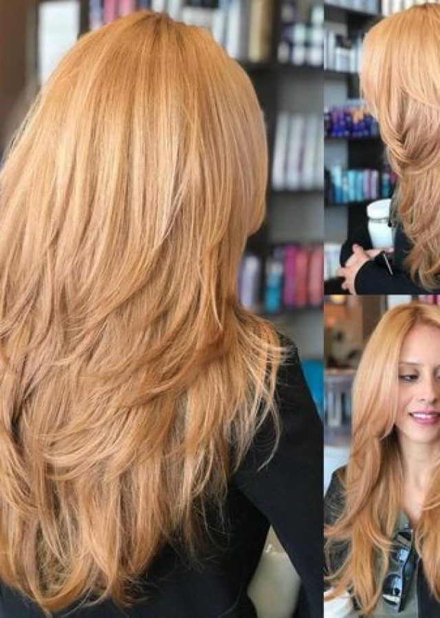 25 Inspirations Long Feathered Strawberry Blonde Haircuts