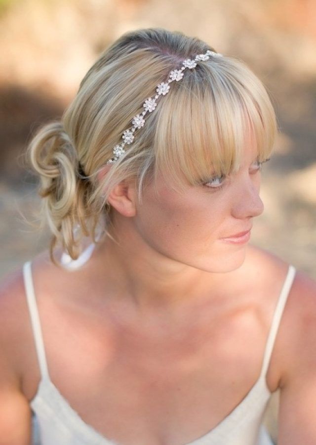 15 Best Collection of Wedding Hairstyles for Mid Length Hair with Fringe