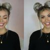 Layered Medium Length Hairstyles With Space Buns (Photo 4 of 25)