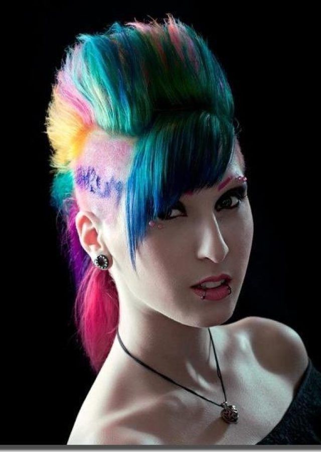 2024 Latest Rainbow Bright Mohawk Hairstyles