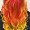 Red, Orange And Yellow Half Updo Hairstyles (Photo 5 of 25)