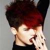 Black Choppy Pixie Hairstyles With Red Bangs (Photo 4 of 25)