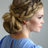 Messy Crown Braid Updo Hairstyles (Photo 9 of 25)
