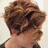 Tapered Brown Pixie Hairstyles with Ginger Curls