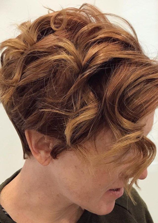 2024 Latest Tapered Brown Pixie Hairstyles with Ginger Curls