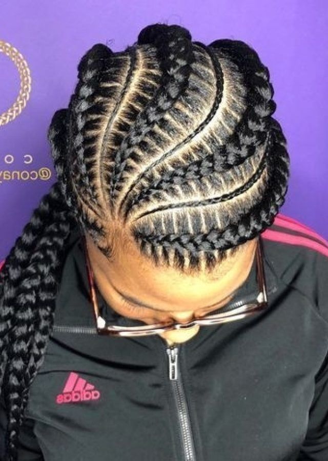 15 Photos Thick and Thin Asymmetrical Feed-in Braids
