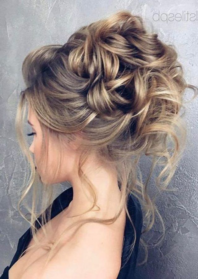 Top 25 of Large Bun Wedding Hairstyles with Messy Curls