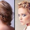 Braided Updo Hairstyle With Curls For Short Hair (Photo 9 of 15)