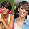 Short Side Swept Pixie Haircuts With Caramel Highlights (Photo 8 of 25)
