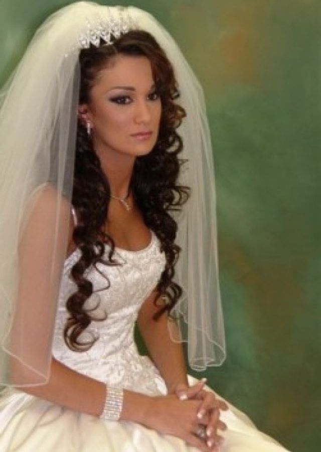 15 Ideas of Wedding Hairstyles for Long Curly Hair with Veil
